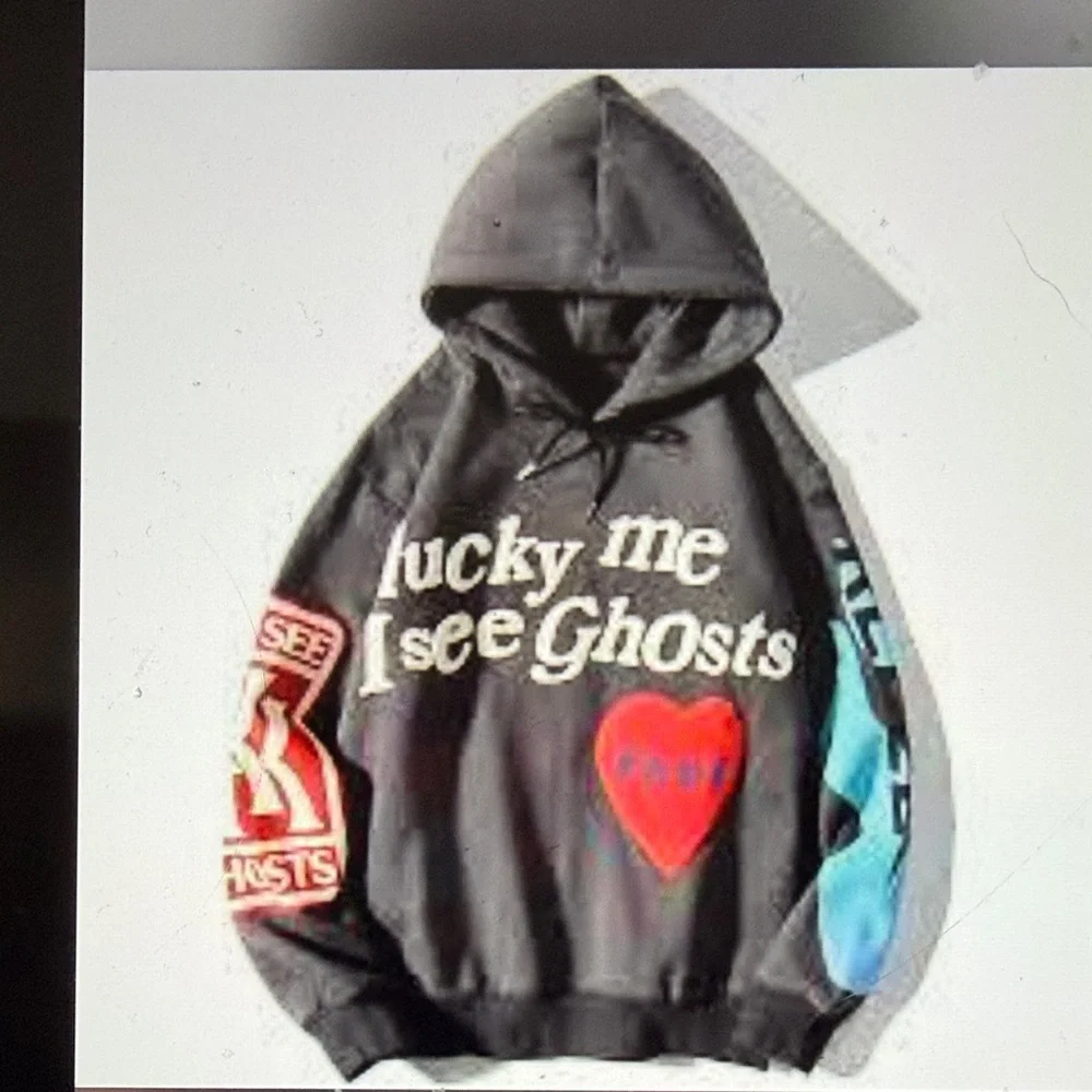 Kids XL Lucky Me I See Ghosts Graphic Hoodie NWT - Picture 1 of 1